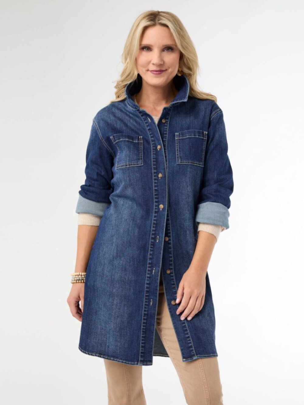 Coco + Carmen Indigo Denim Button-Front Shirt Dress